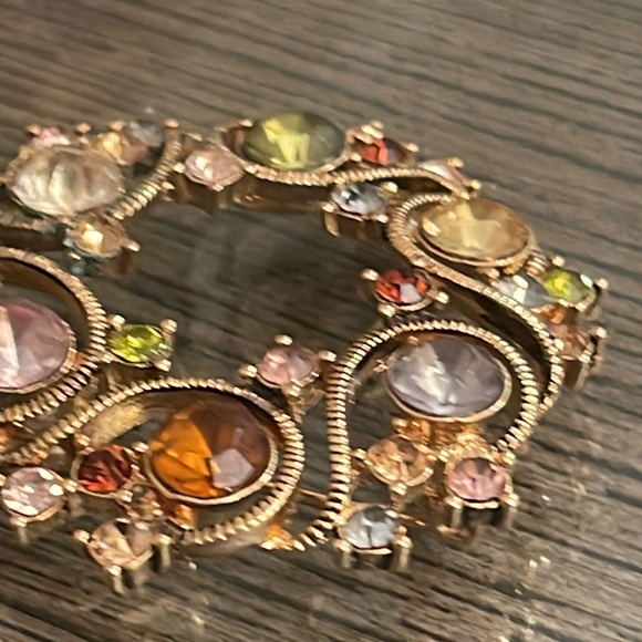 Monet Antique Gold-tone Scroll Pin with Rhinestones - Picture 13 of 16